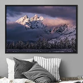 signwin Framed Canvas Wall Art Snow Mountain Cool...