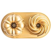 Nordic Ware Classic Bundt Duet, 5 Cups, Gold