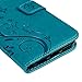 Pixel 6a Case, Mavis's Diary Protective Case for Google Pixel 6a Embossed Butterflies Floral Wallet Flip Folio Cover PU Leather Shockproof TPU Inner Bumper Card Slots (Blue)