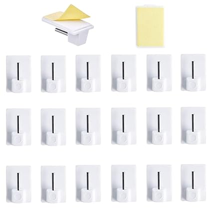 Ho2nle Self Adhesive Net Curtain Hooks 20pcs Plastic Sticky End