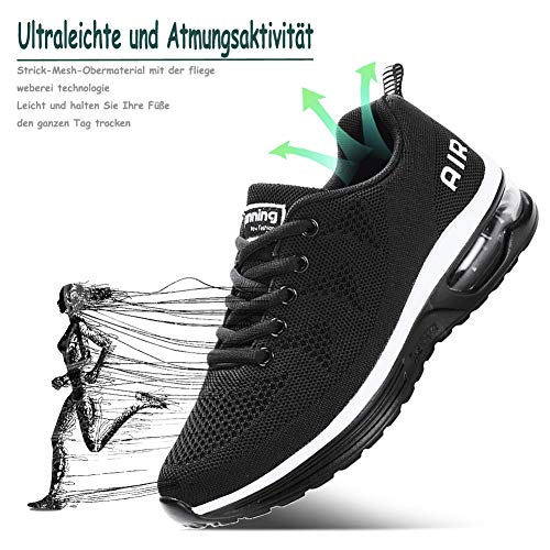 Scarpe da Ginnastica Uomo Donna Sportive Sneakers Running Basse Basket Sport Outdoor Fitness-BlackWhite40