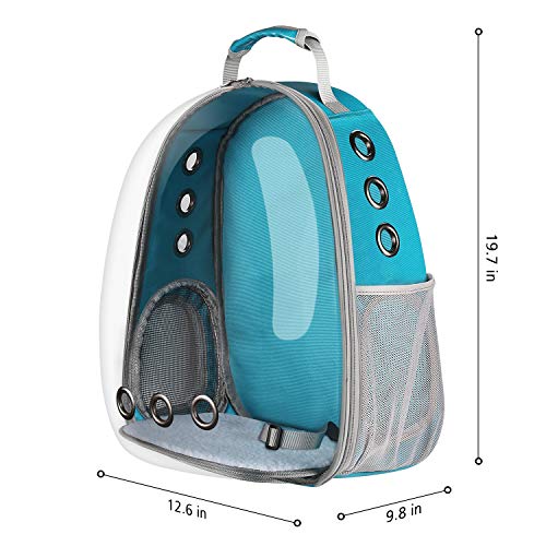 Blitzwolf Pet Transparent Carrier Backpack, Anzone Sightseeing Pet Traveller Outdoor Knapsack Waterproof Lightweight Handbag for Small Animals-Green