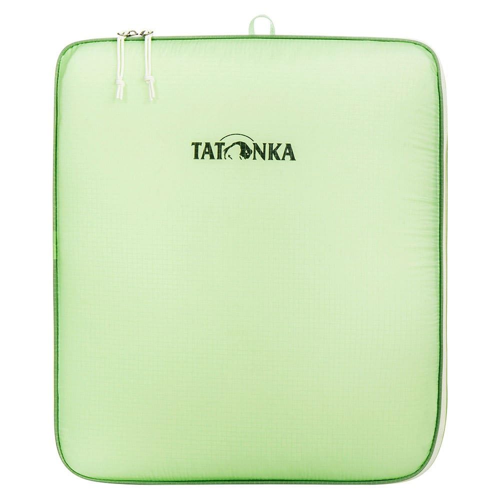 Tatonka SQZY Pouch XL 5L Packing Cube - Ultralight Packing Bag with Zip and Flip Lid - Ideal for Sorting Travel Luggage - 5 Litres - PFC-Free - Light Green