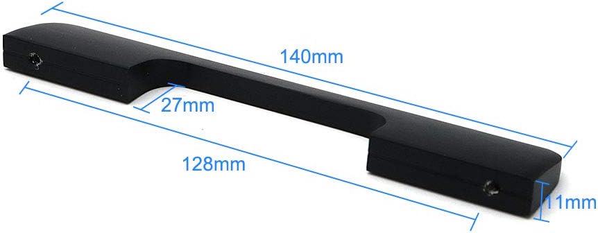 Set of 10 NUZAMAS Matt Black Cabinet Door Handles and Pulls, Furniture Drawer Handles, Zinc Alloy, 140mm Long - Image 4