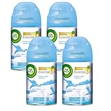 Air Wick Freshmatic 4 Refills Automatic Spray, Fresh Linen, 4ct, New Look, Same familiar smell of Fresh Laundry, Essential Oil, Odor Neutralization, Packaging May Vary