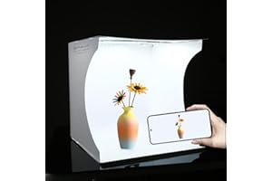 Light Box Photography, 12inch Professional Photo Studio Box with CRI >95 White Lighting + 6 Photo Backdrops for Photography (