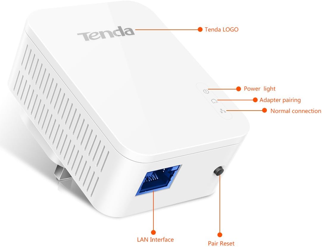 Tenda PH3 1000Mbps Powerline Adapter Kit with Single Port/Home Plug AV2 UK Extender for Fast and Stable Network Expansion UK Plug Version - Image 4