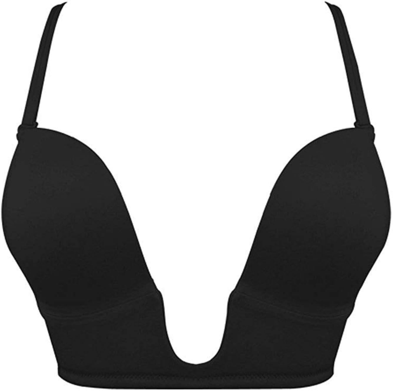 Burvogue Women's Push Up Seamless U Plunge Bras (34B, Black) Amazon.co