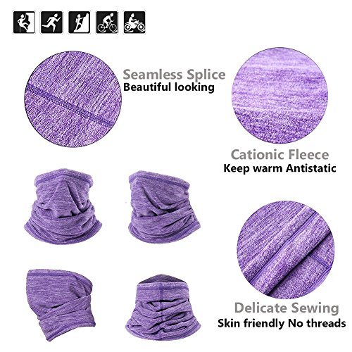 image for Peicees Fleece Neck Warmer Neck Gaiter Neck Rolls, Ear Warmer Headband