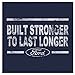 Tee Luv Built Stronger to Last Longer Ford T-Shirt - Distressed Ford Logo Shirt, Navy Heather, M