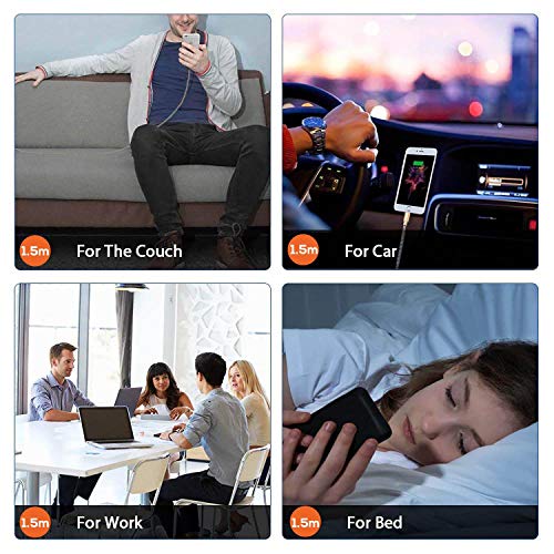 iPhone Charger Cable，iPhone Cable 3 Pack 1.5M, Nylon Braided iPhone Charger Extra-Strong iPhone Lead Fast Charging Cable Compatible iPhone 11Pro/11/X/Xs/Xr/SE/8/8Plus/7/7Plus/6/6Plus/5 iPad & More