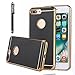 TabPow iPhone 7 Plus Slim Case, Electroplate Glossy Finish, Drop Protection, Shiny Luxury Case for iPhone 7 Plus/iPhone 8 Plus (5.5inch) - Black Gold