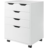 Winsome Halifax Mobile Storage Cabinet with 5 Drawers, White | Stylish &amp; Functional Home Storage Cabinet for Filing, Kitchen Organization, Moveable Furniture for Office, Dorms, Apartments