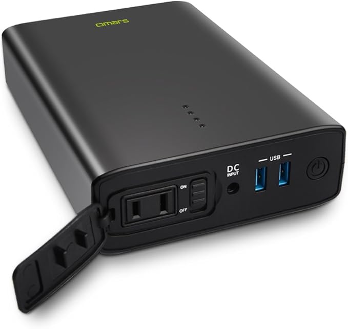 AC Power Bank, OMARS 24000mAh AC Outlet Laptop Portable Battery Pack Travel Charger Output with Two USB Ports 80w Output, 88Wh Universal Travel Charge