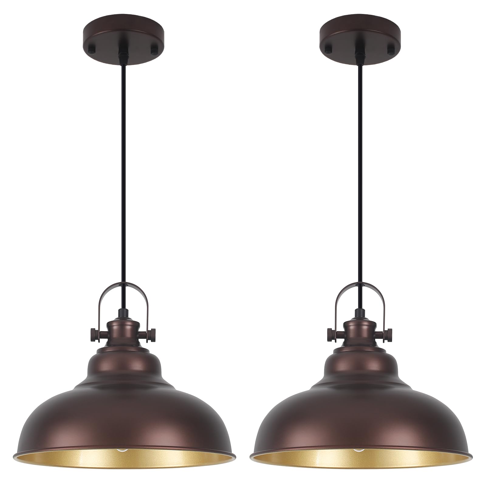 Photo 1 of GUIHUALOVE Bronze Pendant Lights Kitchen Island, 2 Pack Kitchen Island Lighting, Farmhouse Pendant Light Fixtures (11.41" W), Island Pendant Light for Kitchen Island, Dining Room, Bedroom