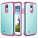 Galaxy S4 Mini Case, RANZ Hard Impact Dual Layer Shockproof Bumper Case for Samsung Galaxy S4 Mini (I9190) - Pink/Milk Green