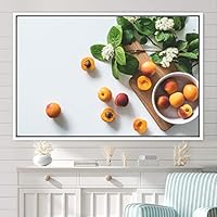 Framed Canvas Wall Art Fruity Citrus Colorful Farmhouse/Country Fruit Group Modern Art Multicolor Photography - 16x24 inches