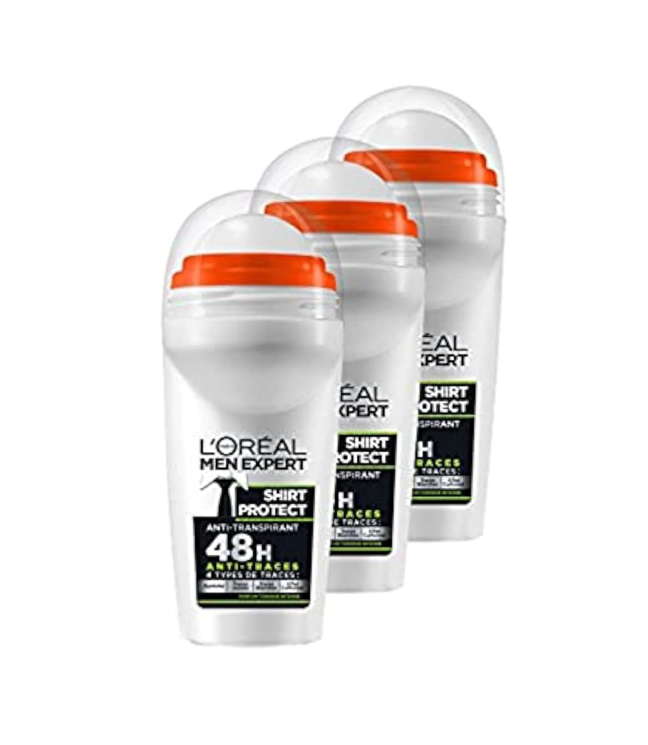 L'Oréal Men’s Expert Shirt Protect Deodorant Ball, Pack of 3