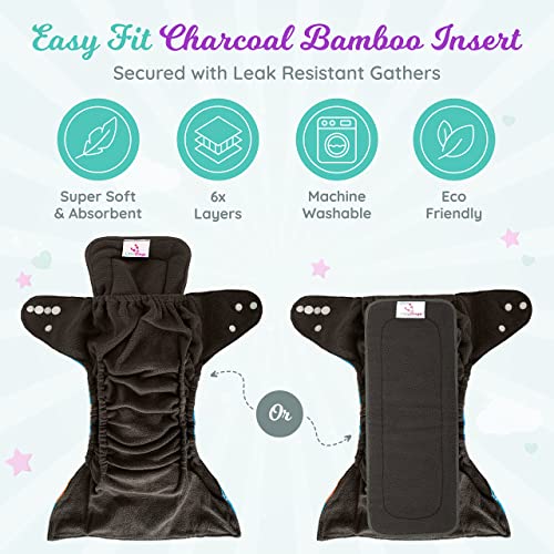 LittleDingo Reusable Cloth Diapers for Babies and Toddlers 4 Reusable