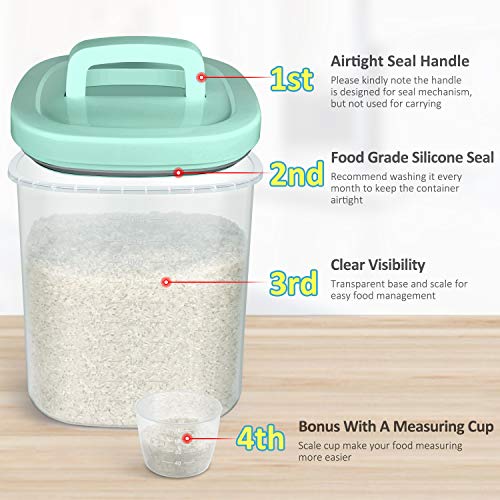 TBMax Airtight Rice Storage Container 20 Lbs Bulk Food Container Bin