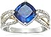 10k White and Yellow Gold Created Blue Sapphire and Diamond Ring (1/7cttw, I-J Color, I2-I3 Clarity), Size 7