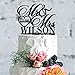 Personalized Wedding Cake Toppers - Mr and Mrs Cake Topper, Customized Last Name & Date w/Heart, Anniversary Cake Topper, Wedding Cake Decorations 2 Styles - 3 Solid Acrylic Colors