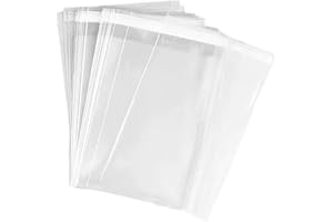 MUYINDO 100 Pieces (9x12 Inch) Clear Plastic Bags for Packaging, Clothing & T-Shirts Strong Packing Self Adhesive Cellophane Bag