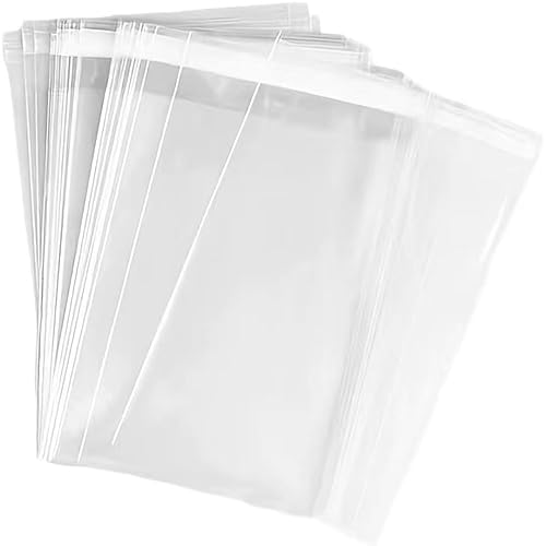 100 Pieces (9x12 Inch) Clear Plastic Bags for Packaging, Clothing