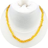 Baltic Amber Necklace for Adult (Unisex, Honey, 18 Inches) Lab-Tested, 100% Certified Baltic Amber - All Natural Pain Relief & Anti-Inflammatory For Migraine, Sinus, Arthritis & More!