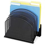 Safco Products 3257BL Onyx Mesh Desktop Organizer with 5 Tiered Sections, Black