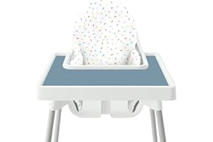 Kalovin High Chair Placemat for IKEA Antilop Baby High Chair, Silicone Placemats, High Chair Tray Finger Foods Placemat for Babies, Toddlers (Ether)