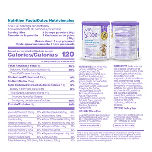 Aussie Bubs Australian Goat MilkBased Toddler Formula, For Kids 1236