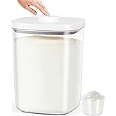 TBMAXS Airtight Rice Container 20 Lbs, Clear PET Plastic Food Storage Container Bin For Flour Sugar, Dry Food Holder with Easy Locking Lid for Kitchen Pantry Organization and Storage