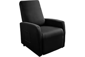 GOSTADY Recliner Chair Covers 4 Pieces Waterproof Small Recliner Sofa Slipcover Stretch Recliner Slipcover for Lazyboy Recliner Chair with Storage Pocket Furniture Protector for Living Room，Black