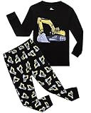 Boys Truck Pajamas Bulldozer Little Kids Pjs Sets 100% Cotton Toddler Sleepwears