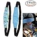 R • HORSE 2Pcs Infants and Baby Head Support Pram Stroller Safety Seat Fastening Belt Adjustable Head Support for Car Seat with Fluorescent Wristband