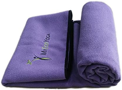 Extra Large Deluxe Hot Yoga Towel | 2.5 x 6.25 feet | Eco Friendly | Ultra Absorbent | Microfiber: 80% Recycled Polyester 20% Nylon | Machine Washable | Fits XL MyEcoYoga Mat | MyEcoYoga Towel -Purple