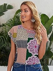 Floerns Women's Short Sleeve Business Casual Tops