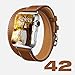 CNBEYOUNG Apple Watch Band 42mm, Genuine Leather Apple Watch Band Strap Bracelet Replacement Wrist Band with Adapter Clasp for Apple Watch Series 1 Series 2 Apple iWatch (Double Tour-Brown-42mm)