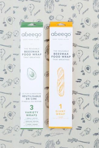 Abeego Bee's Wax Food Wraps, DELUXE Variety Bundle - Includes ONE of EACH: 7"x7" and 10"x10" and 13"x13" and 13x24" Flats with Bonus 2 Dozen Abeebits Twist Ties