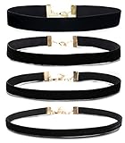 Besteel Classic Elegant Girls Plain Black Velvet Ribbon Choker Necklace Extender Chain
