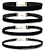 Besteel Classic Elegant Girls Plain Black Velvet Ribbon Choker Necklace Extender Chain