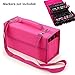 Samaz 80 Slots Marker Carrying Bag Marker Case for Primascolor Marker and Copic Marker (Rose Red)