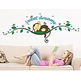 MZY LLC (TM) Sweet Dreams Monkeys and Tree Branch Birds Giant Baby Wall Sticker Decals Super for Boys and Girls Nursery Room Home Decor Decal Children's Room by Cute Product