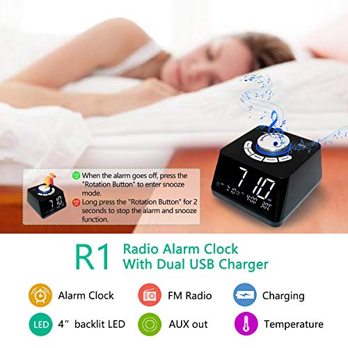Digital radio alarm clock FM radio, Alarm clocks for bedrooms,Dual
