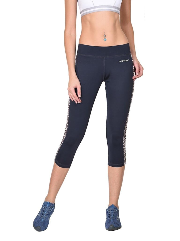 onesport women's polyester spandex jersey dark grey three fourths(onsp24dg-p)