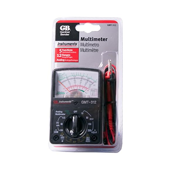 Gardner Bender GMT-312  Analog Multimeter, 5 Function / 12 Range, 300V AC/DC, for AC / DC Voltage & Current, Resistance, Continuity & Batteries - Image 3