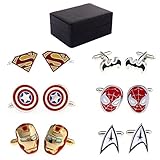 LoveCufflinks Mens' Hero Cufflinks for Men 6 Pair Set