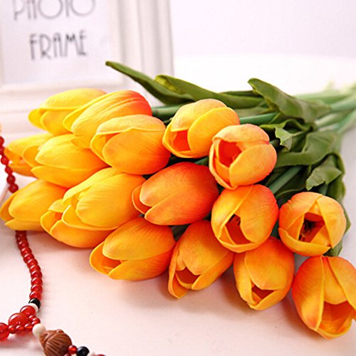 PU Real Touch Tulips Artificial Flowers 10 Pcs Flowers Arrangement