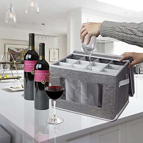 Stemware Storage Box with dividers, China Storage Containers Wine Glass